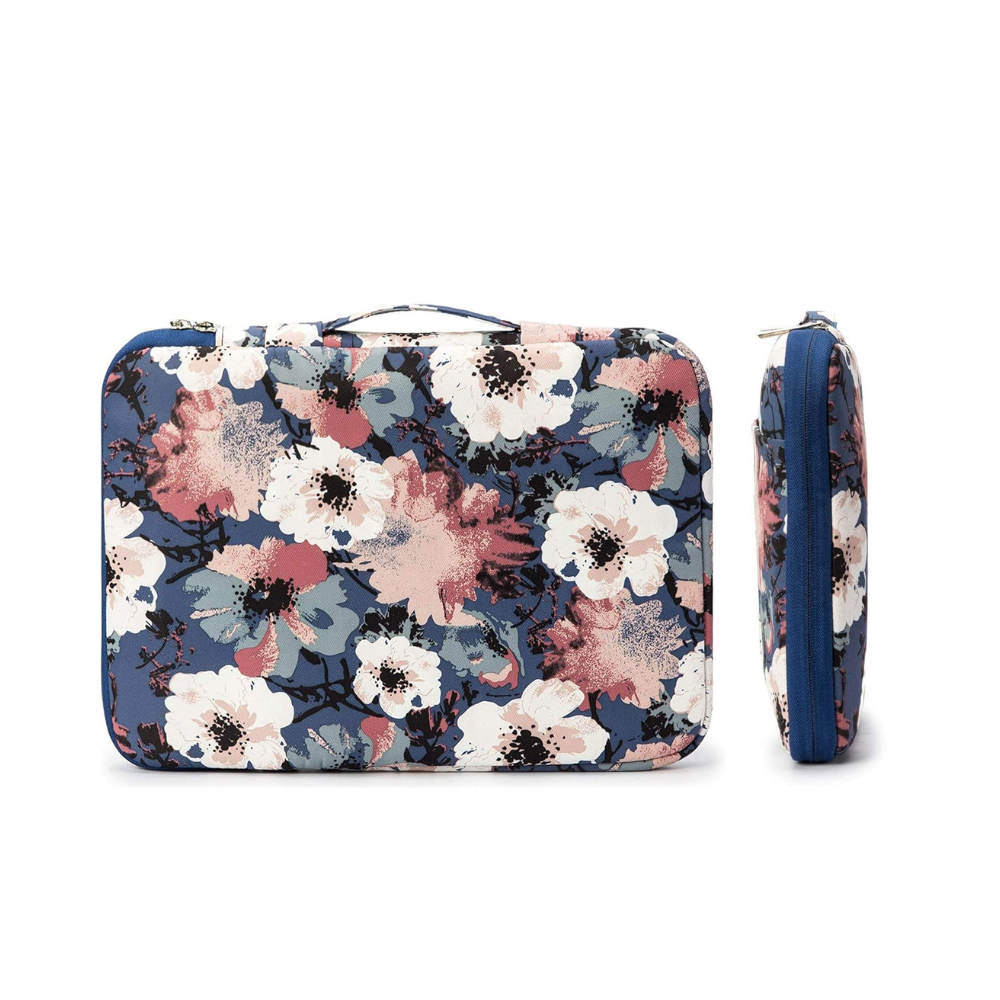 MOCA 360° Protective Canvas Bag Sleeve for 13, 13.3, 13.5 inch MacBook Air ProUniversal Laptop 13 13.3 13.5 inch Laptop Sleeve Sleeves Hand Bag Carry case (Camellia)