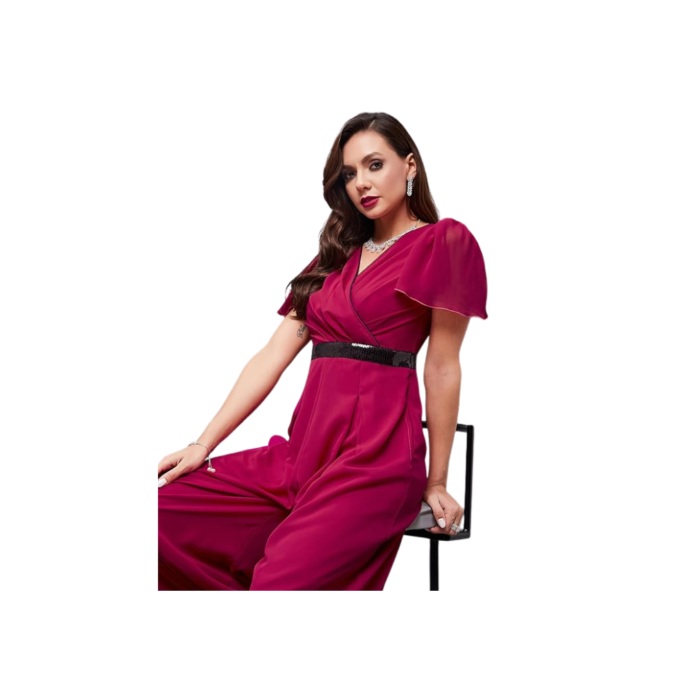 LONDON BELLY Women dress  jumpsuits for women stylish  black white floral print  geometric pattern  snake print V-neckline  blue floral  black maroon sequin jumpsuits casual formal