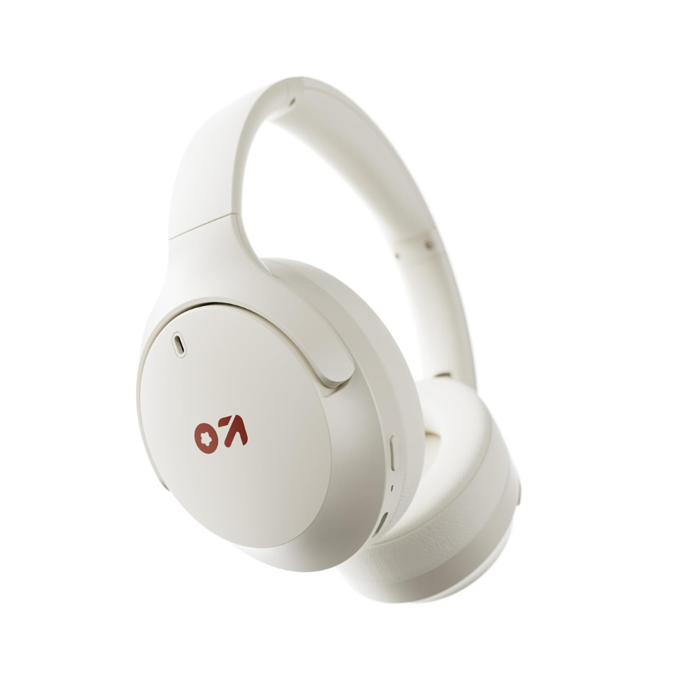 GOBOULT Q Over Ear Bluetooth Headphones with 70H Playtime, 40mm Bass Drivers, Zen™ ENC Mic, Type-C Fast Charging, 4 EQ Modes, AUX Option, IPX5 Headphones Wireless with mic (Beige)