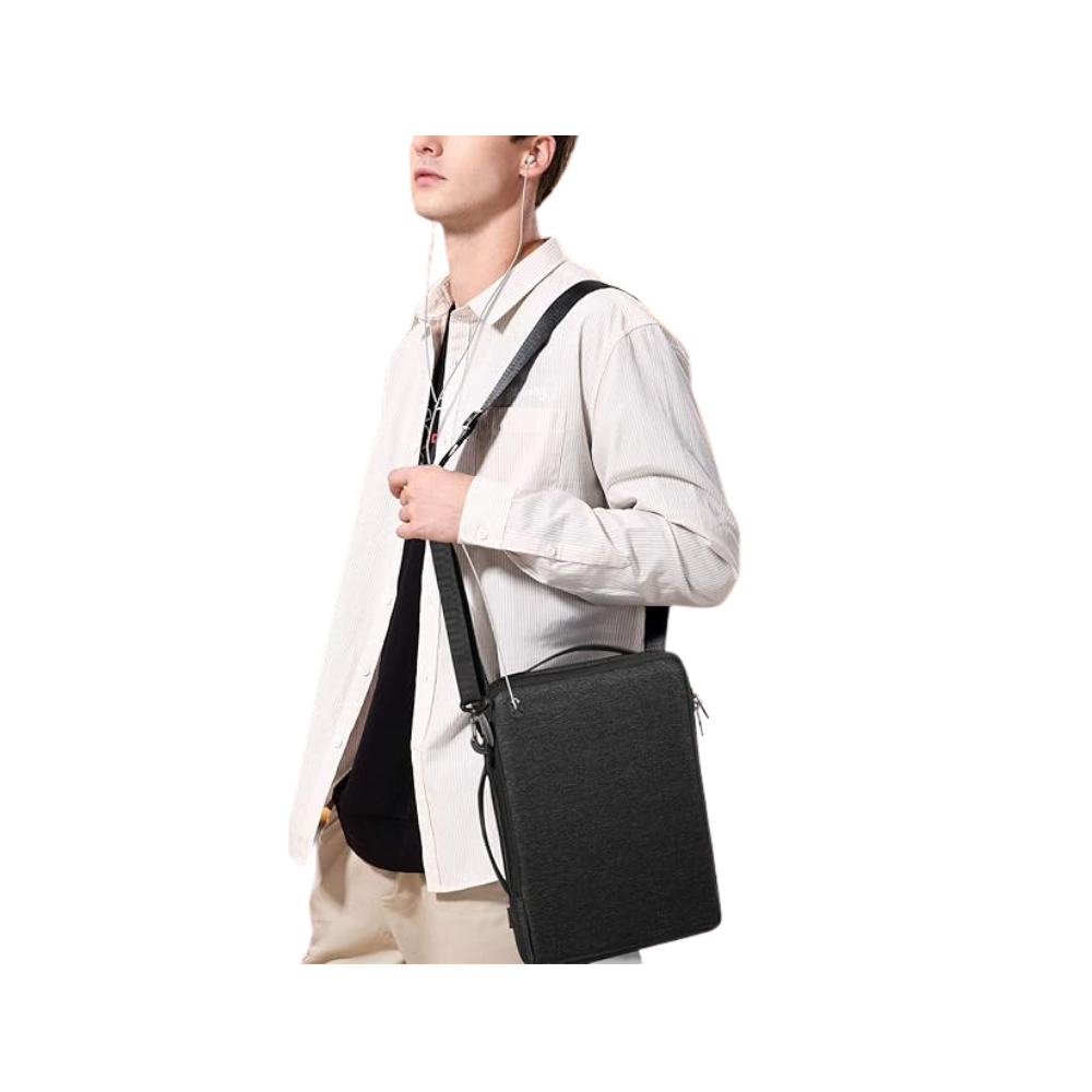 MOCA Laptop Unisex Shoulder Bag For Macbook AirPro 13-Inch M2 2022, Pro M1 14-Inch, Padded Computer Tablet Carrying Case Dell Xps 13, 13.5'' Surface, Hp, Acer Chromebook (13-14 Inch, Black)