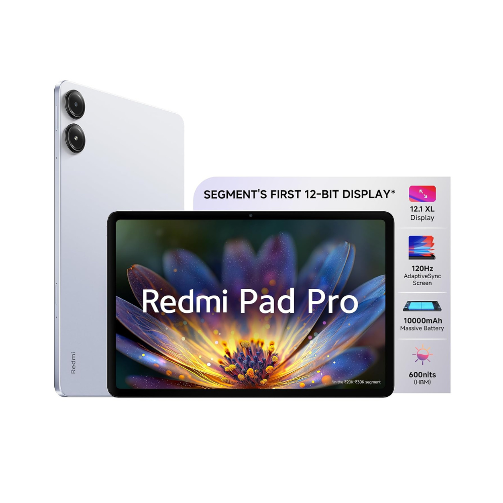 Redmi Pad Pro| Snapdragon 7s Gen 2| 30.7cm(12.1) Tablet| 33+ Days Standby|10000mAh| HyperOS| 120Hz|6GB, 128GB| Quad Speakers|Wi-Fi 6| Mist Blue