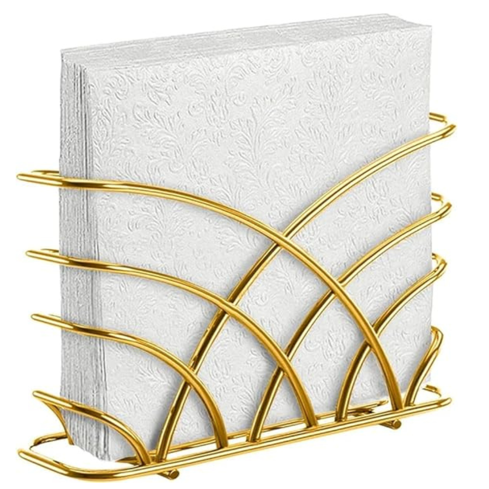CentraLit Modern Napkin Holder for Dining Table and Kitchen - Tissue Paper Stand for Home Décor, Restaurant, Dispenser Organizer (Gold)