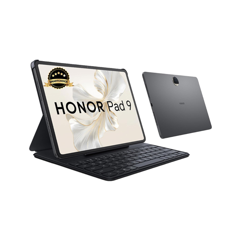 HONOR Pad 9 (Smartchoice) WiFi Tablet with Free Bluetooth Keyboard, 12.1-Inch 2.5K Display, 8GB, 256GB Storage, Snapdragon 6 Gen 1 (4nm), 8 Speakers, Up-to 17 Hours, Android 13, Metal Body, Gray