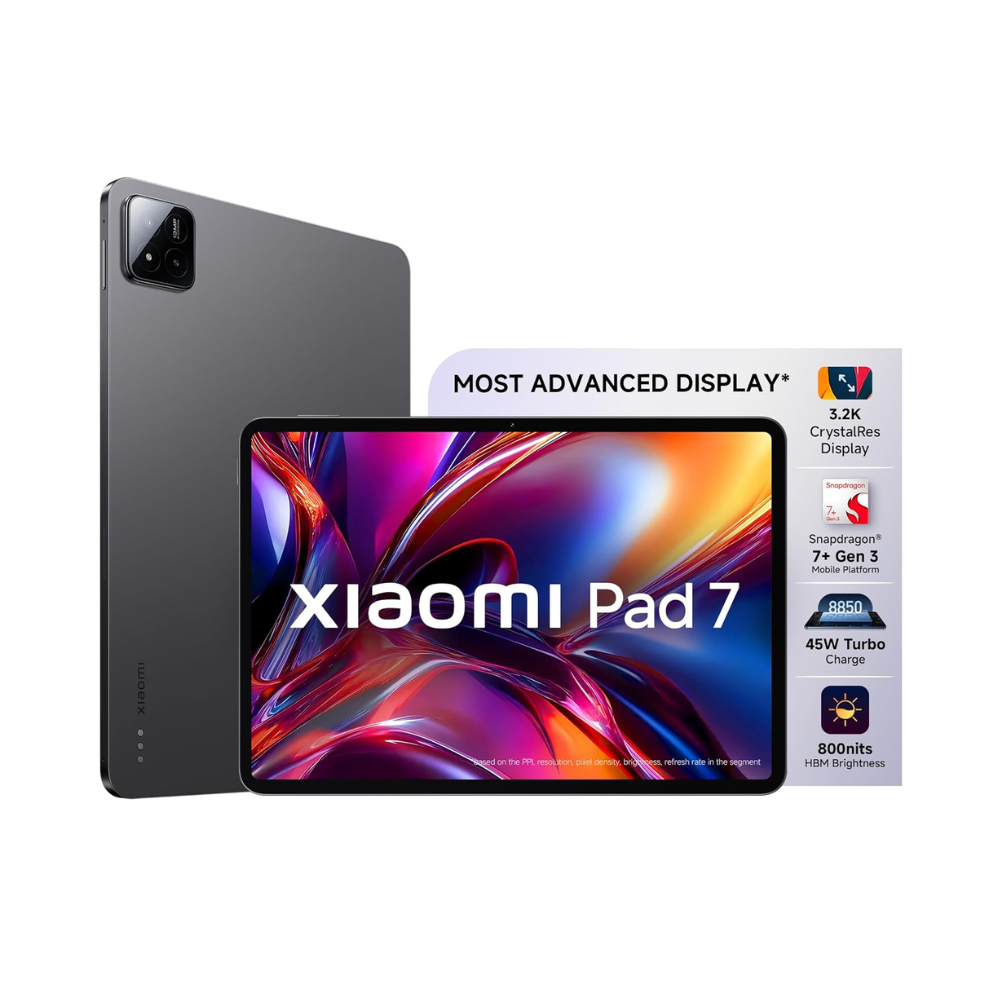 Xiaomi Pad 7 Qualcomm Snapdragon 7+ Gen 3 28.35cm(11.16) Display 12GB, 256GB 3.2K CrystalRes Display HyperOS 2 68 Billion+ Colours Dolby Vision Atmos Quad Speakers Wi-Fi 6e Graphite Grey