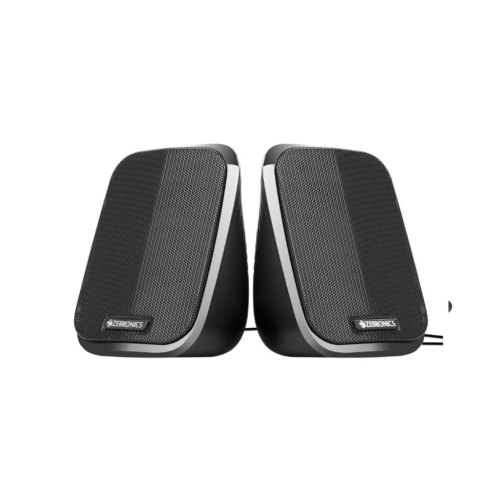 ZEBRONICS Fame, 2.0 USB Computer Speakers, 5 Watts, USB Powered, AUX, Volume Control Pod for PC, Laptops, Desktop