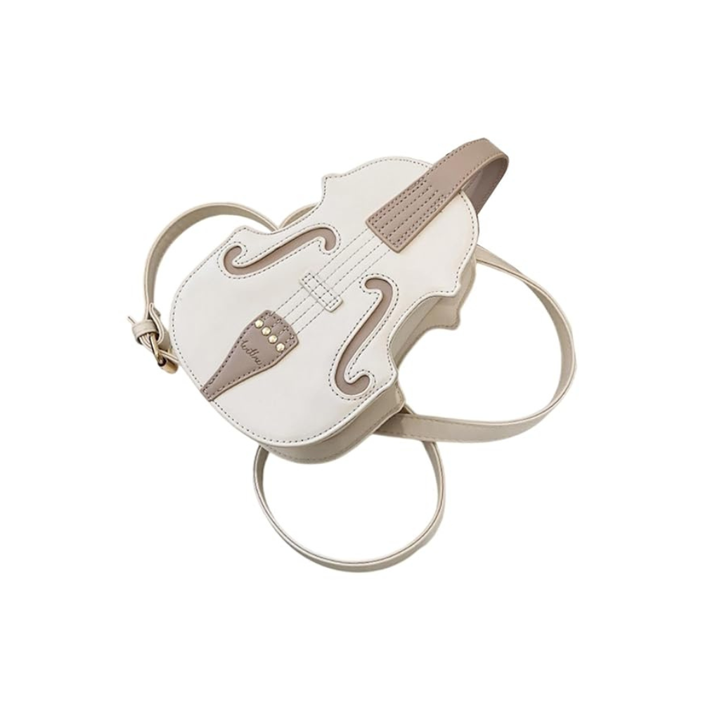 CLUB BOLLYWOOD Meadawgs Violin Shaped Crossbody Bag Shoulder Bag PU Leather Mini Pouch Messenger Bag WhiteClothing, Shoes & Accessories  Womens Handbags & Bags1 Women Crossbody