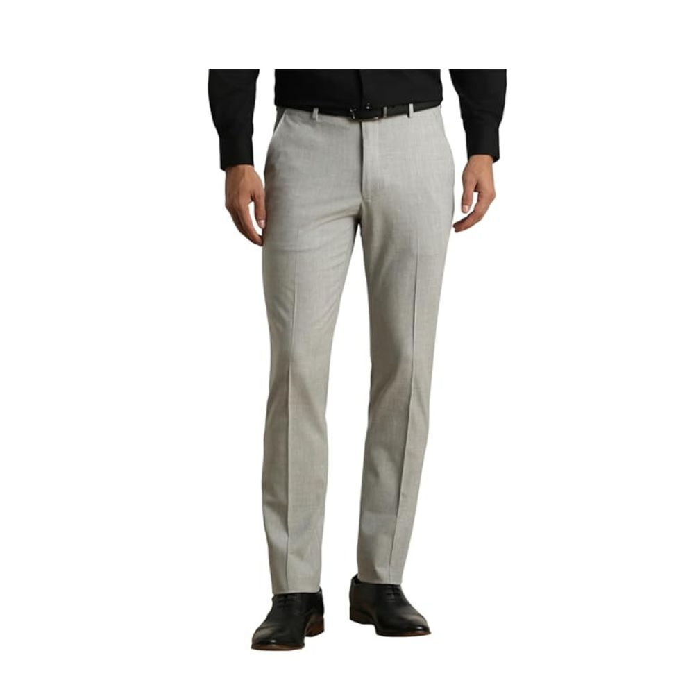 Van Heusen Men Mid Rise Slim Fit Cotton Blend Workwear Trouser