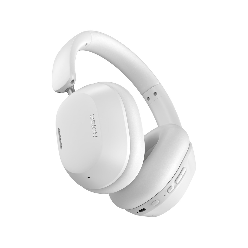 Noise Newly Launched Airwave Max 5 Wireless Over Ear Headphones with Adaptive Hybrid ANC (up to 50dB), HFA Tech, 80H Playtime, Dual Pairing(Calm White)